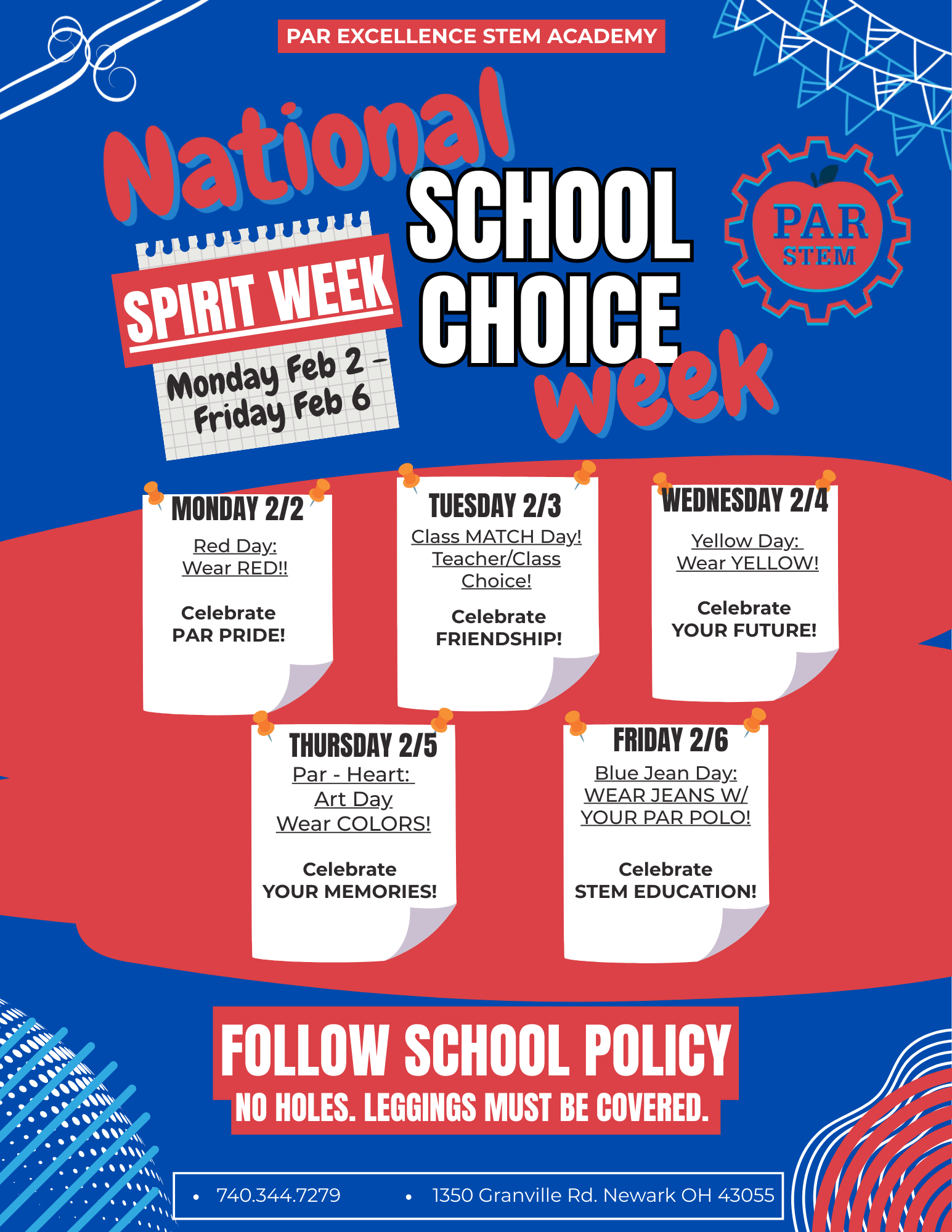 Par NSCW Spirit Week - Feb 2 - 6 -2026